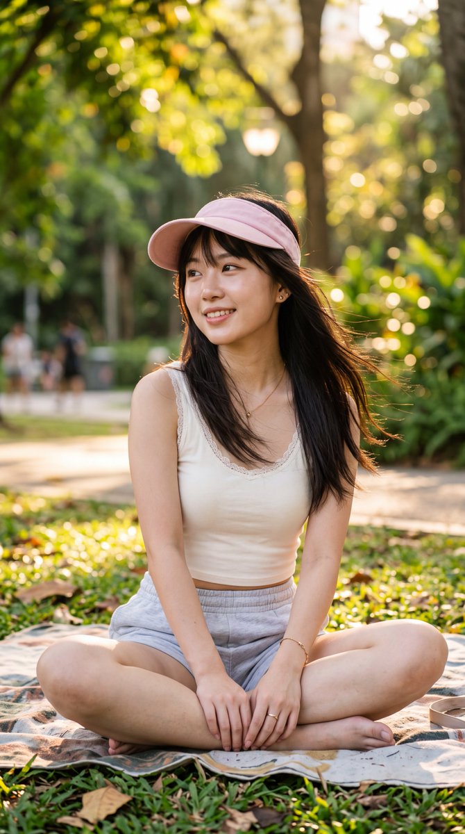 Sunlit Park Picnic Portrait 4