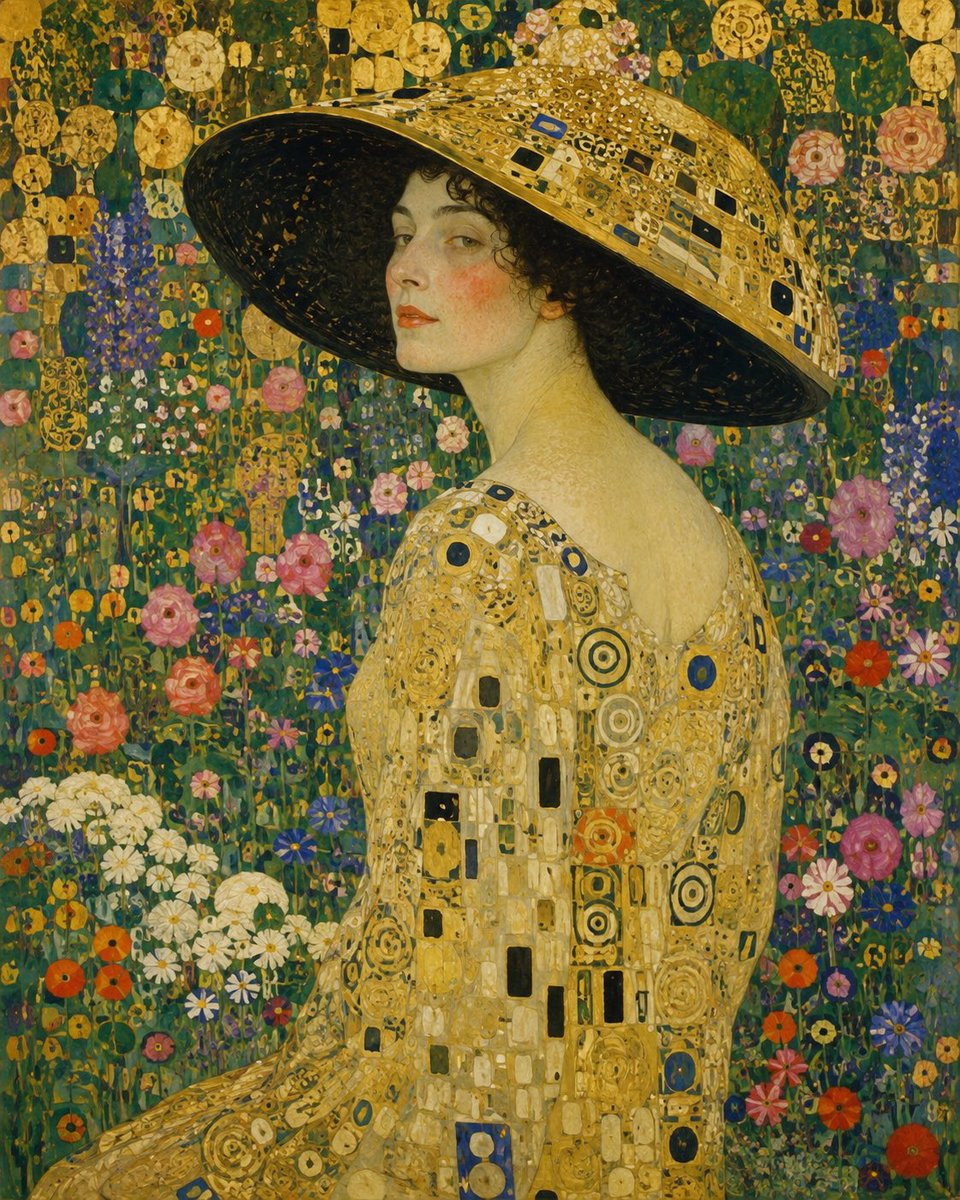 Klimt Style Woman Summer Garden 2