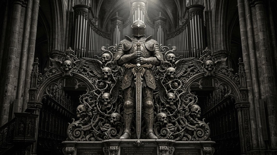 Game Asset - Baroque Gothic Knight Sculpture - Image 1