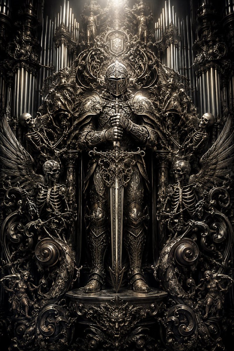 Game Asset - Baroque Gothic Knight Sculpture - Image 2