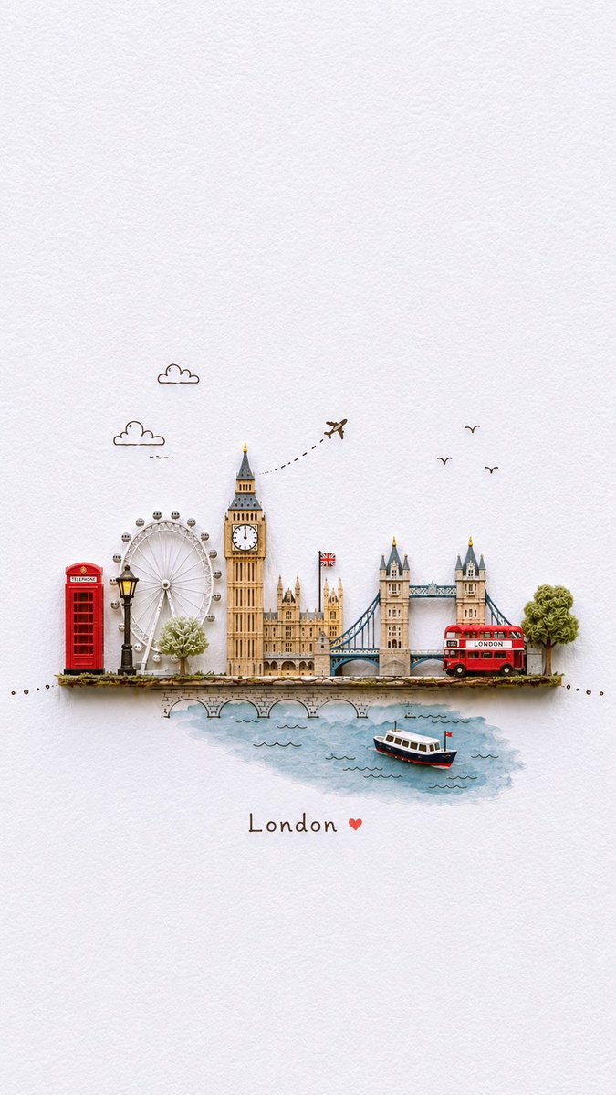 Miniature Paper-Craft Travel Illustration