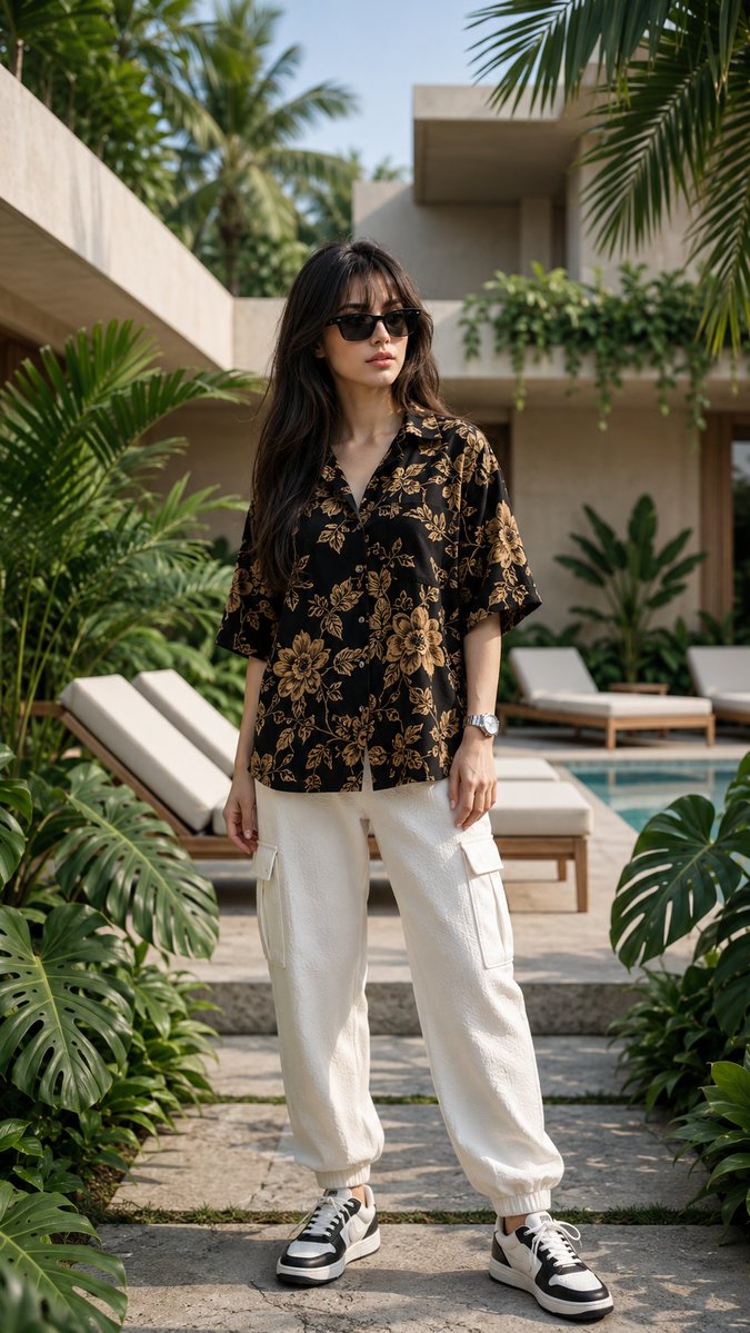 Luxury Tropical Villa Fashion Portrait