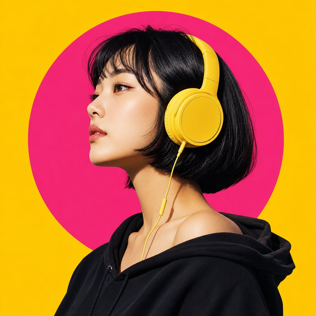 Pop-Art Portrait of East Asian Woman