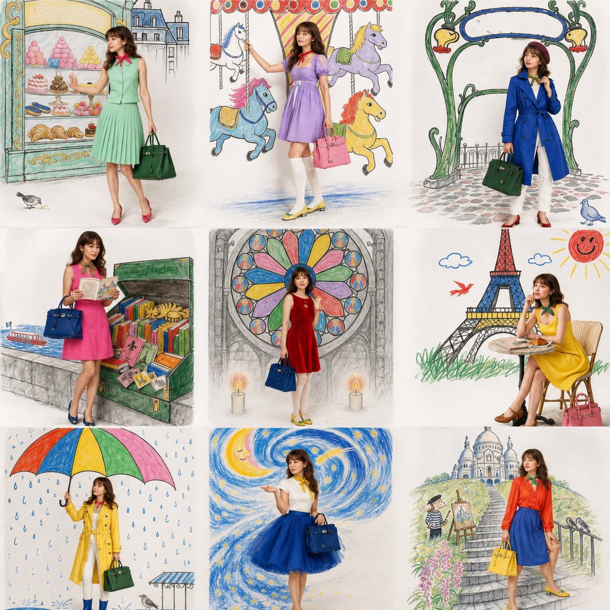 Parisian Storybook Fashion Collage
