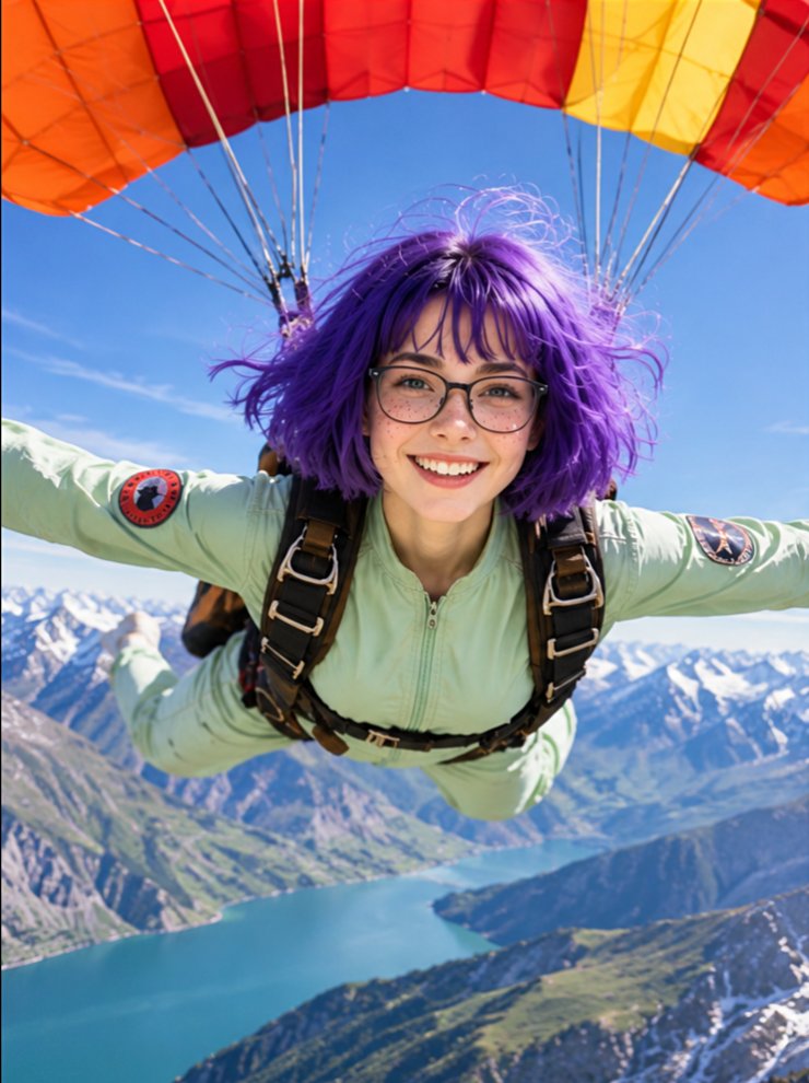 Alpine Skydiving Fashion Adventure