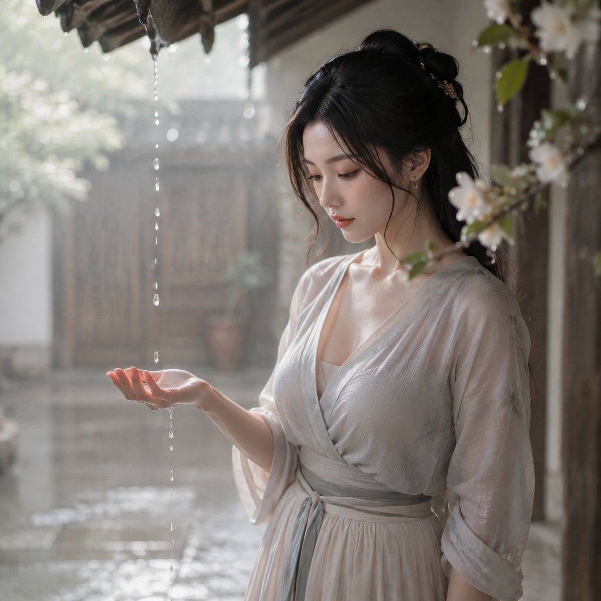 Tang Dynasty Courtyard Rain Scene