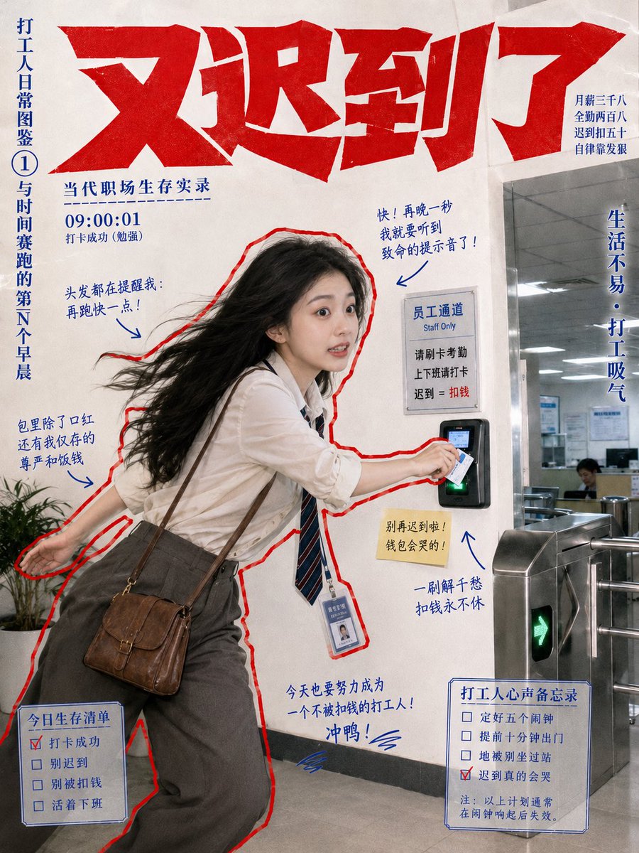 Chaotic Late Office Worker Poster