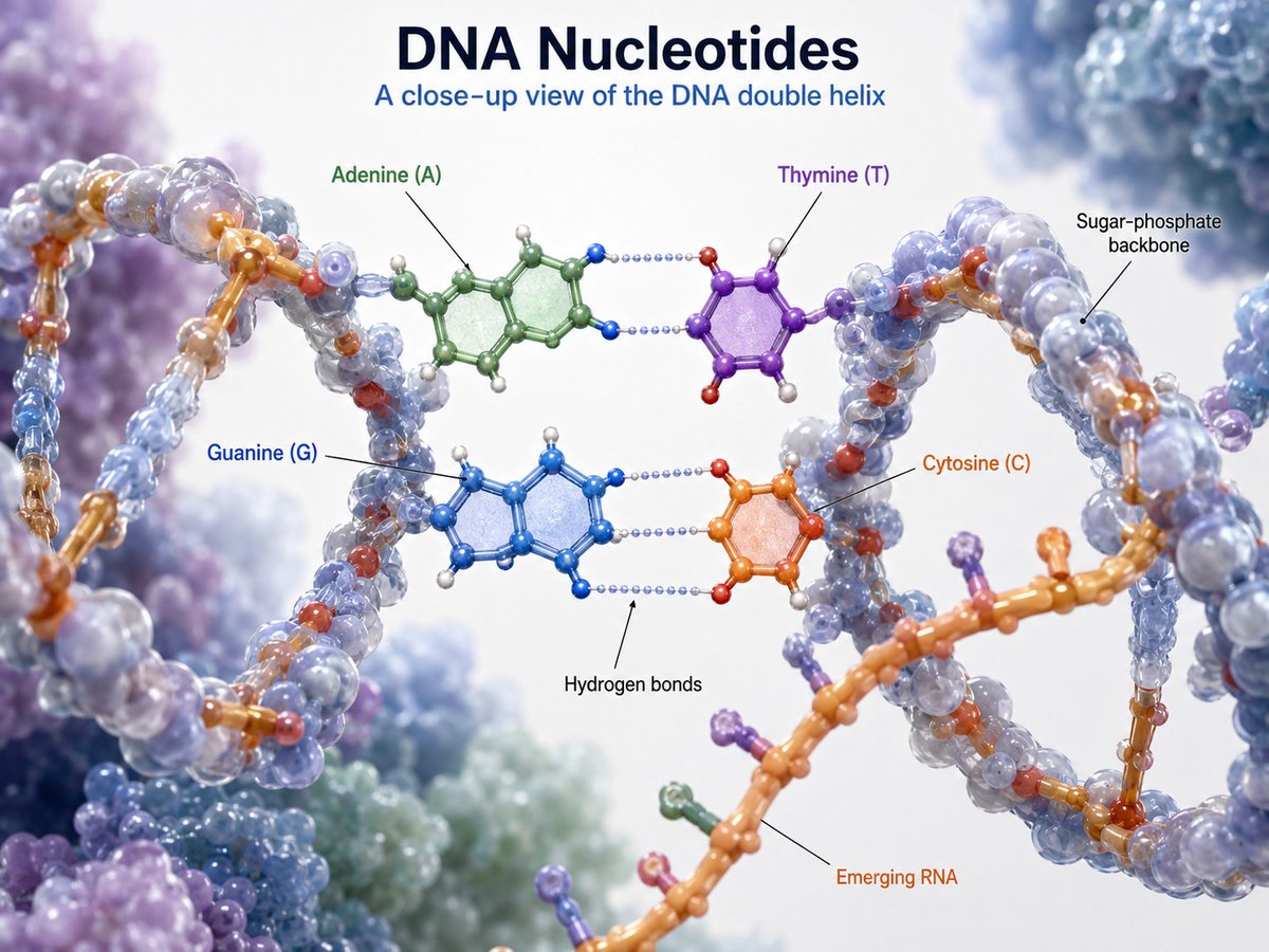 DNA Nucleotides 3D Infographic