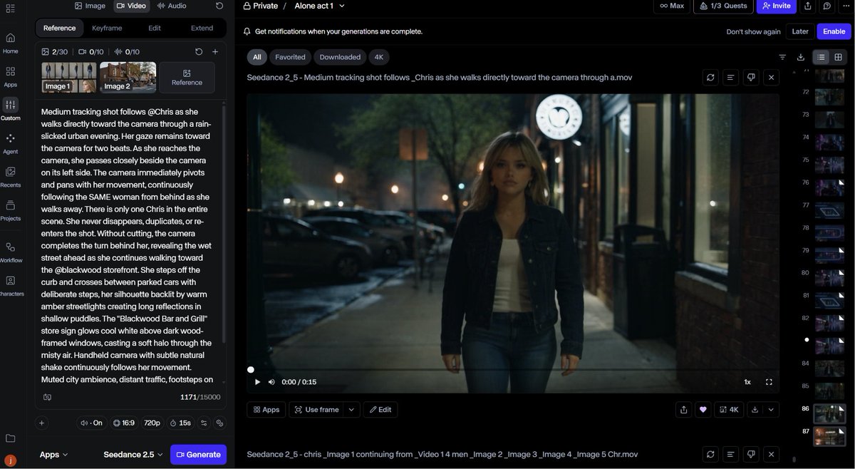 Urban Night Rain Tracking Shot
