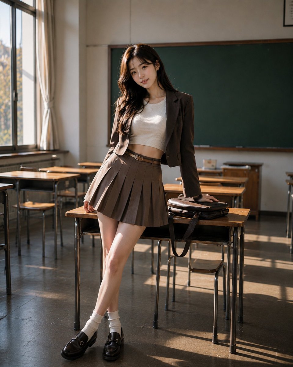 Korean Woman Classroom Editorial