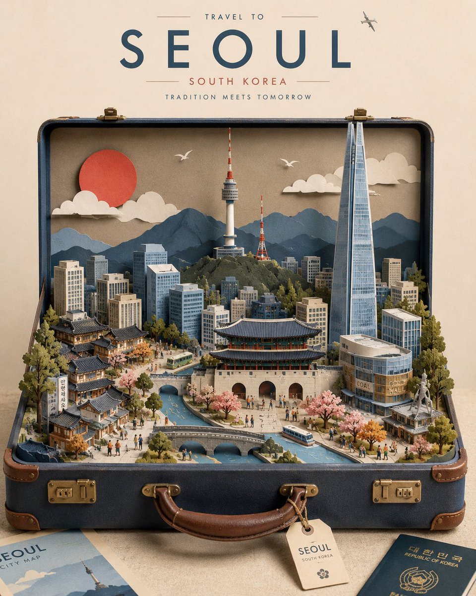 Miniature Suitcase Travel Poster