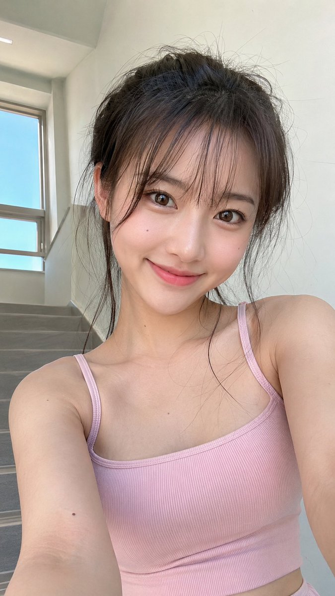 Realistic Korean High School Girl iPhone Selfie