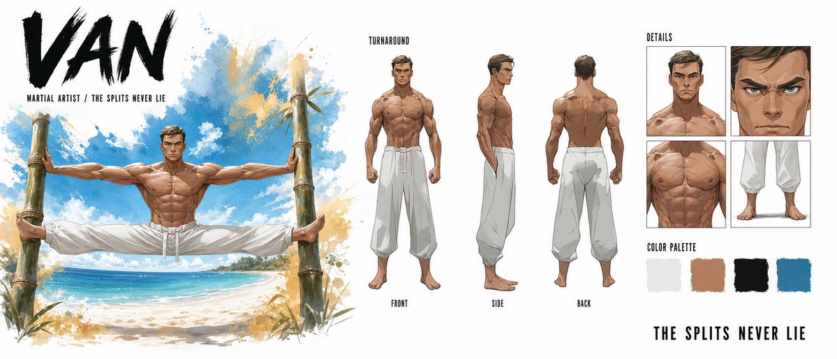 Martial Artist Character Design Sheet