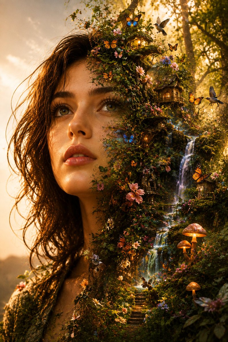 Enchanted Botanical Mind Fantasy Portrait