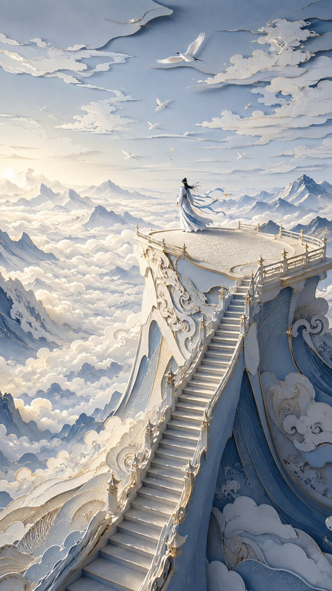 Oriental Papercut Dreamscape Art