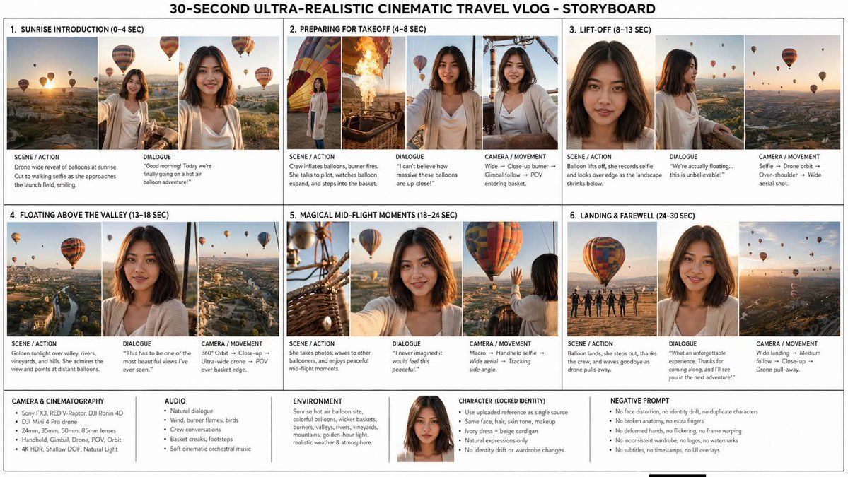 Hot Air Balloon Vlog Storyboard