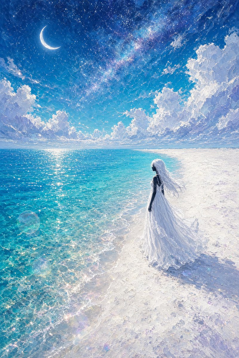 Celestial Bride on Starlit Beach