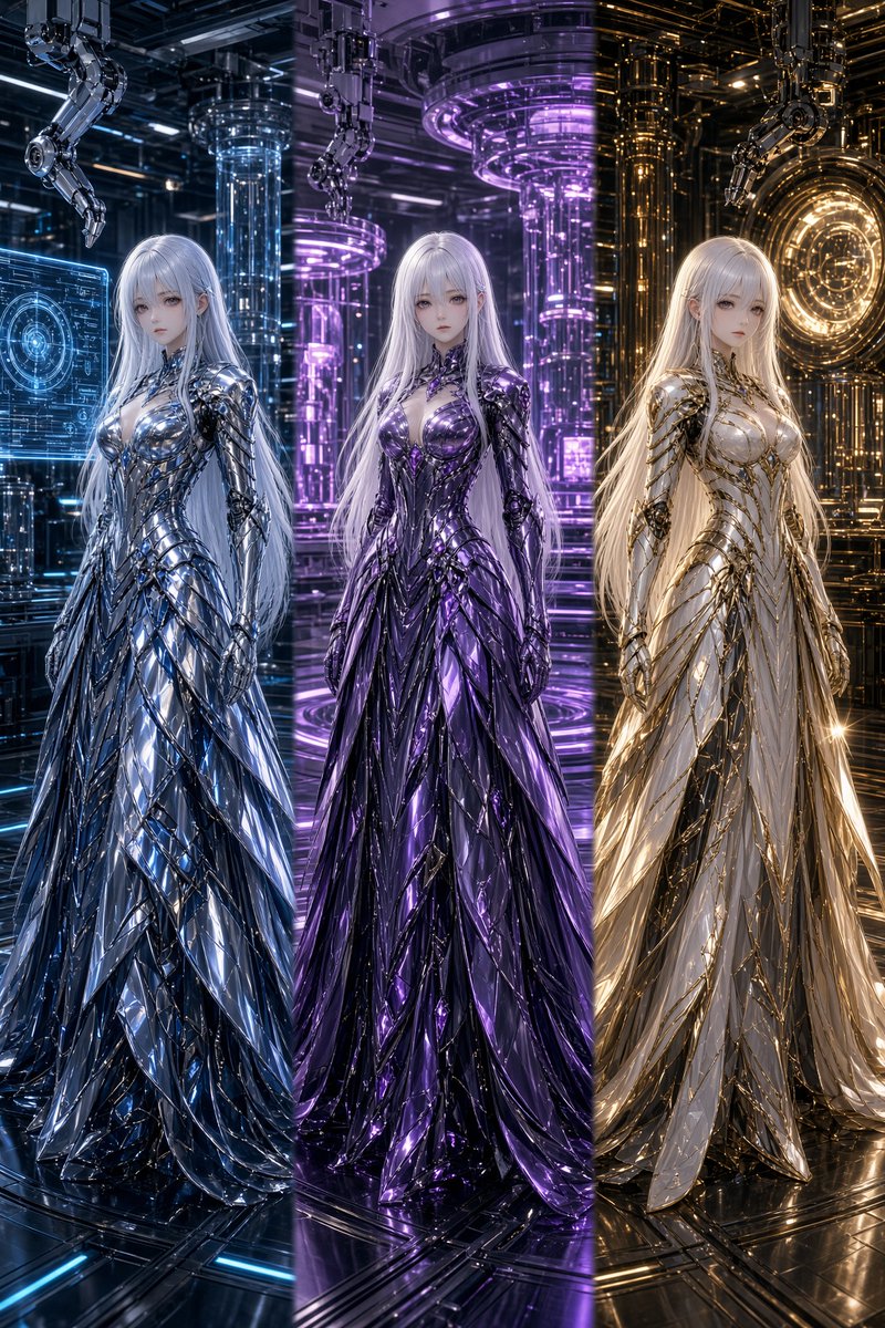 Three Sci-Fi Android Empresses
