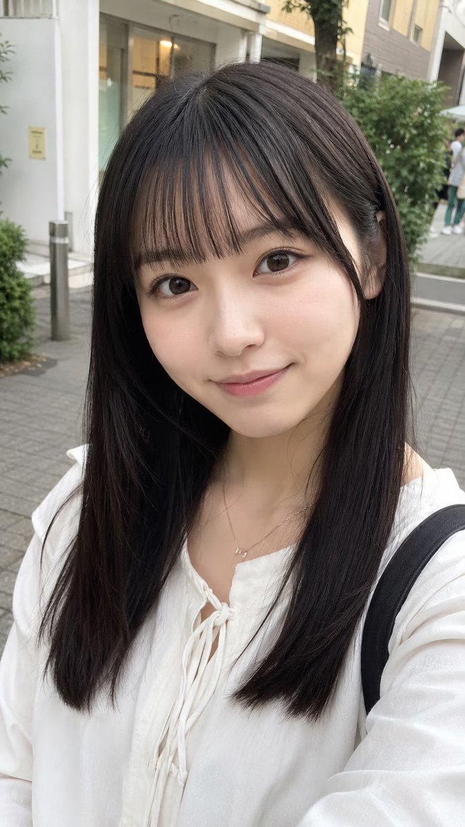 Realistic Japanese Street Selfie
