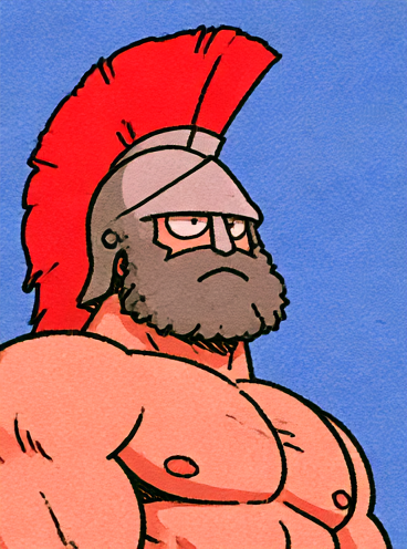 Cartoon Spartan Warrior Bust