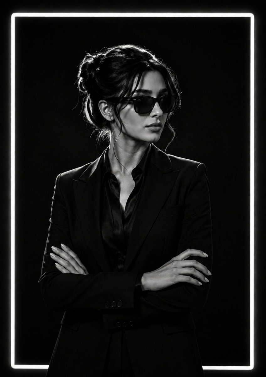 Cinematic Monochrome Fashion Portrait