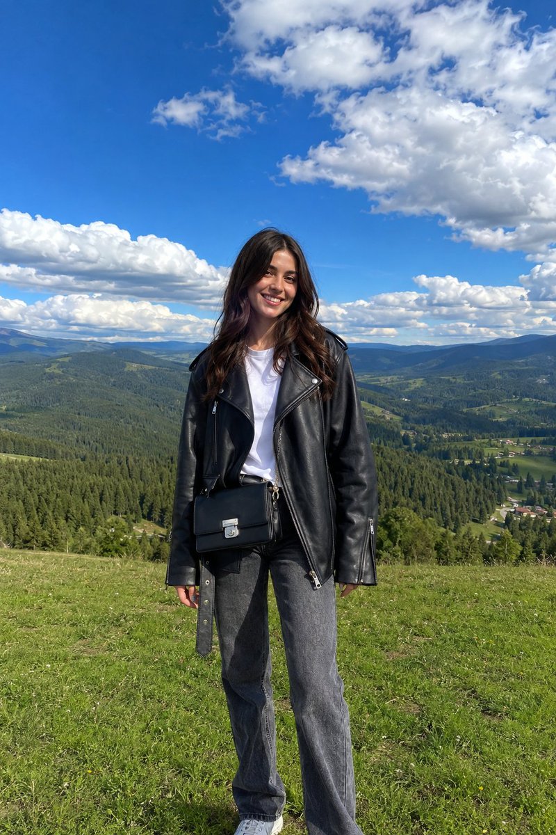 Scenic Hillside Fashion Portrait