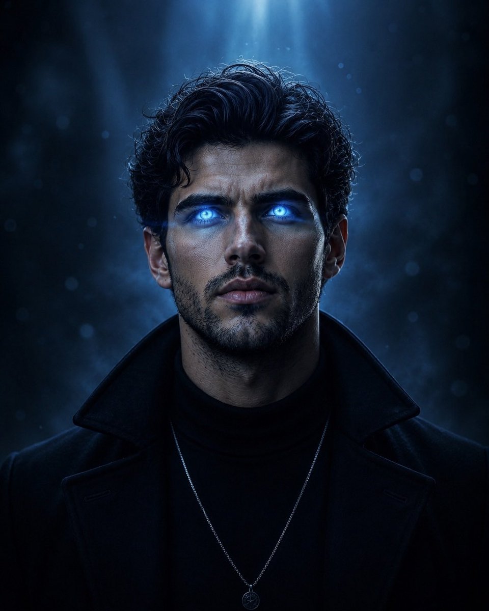 Supernatural Portrait with Glowing Eyes