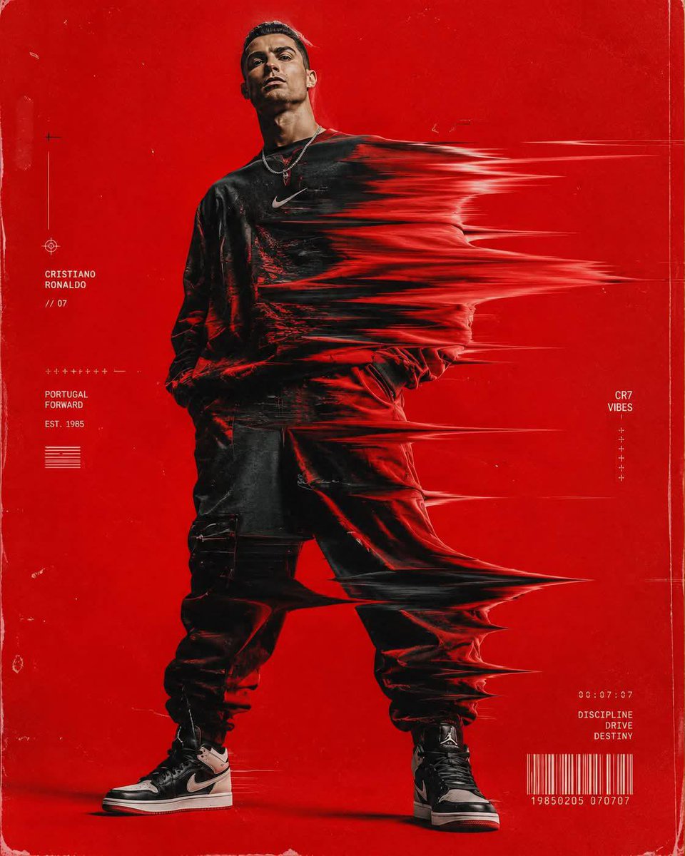 Glitch Effect Sports Fashion Poster