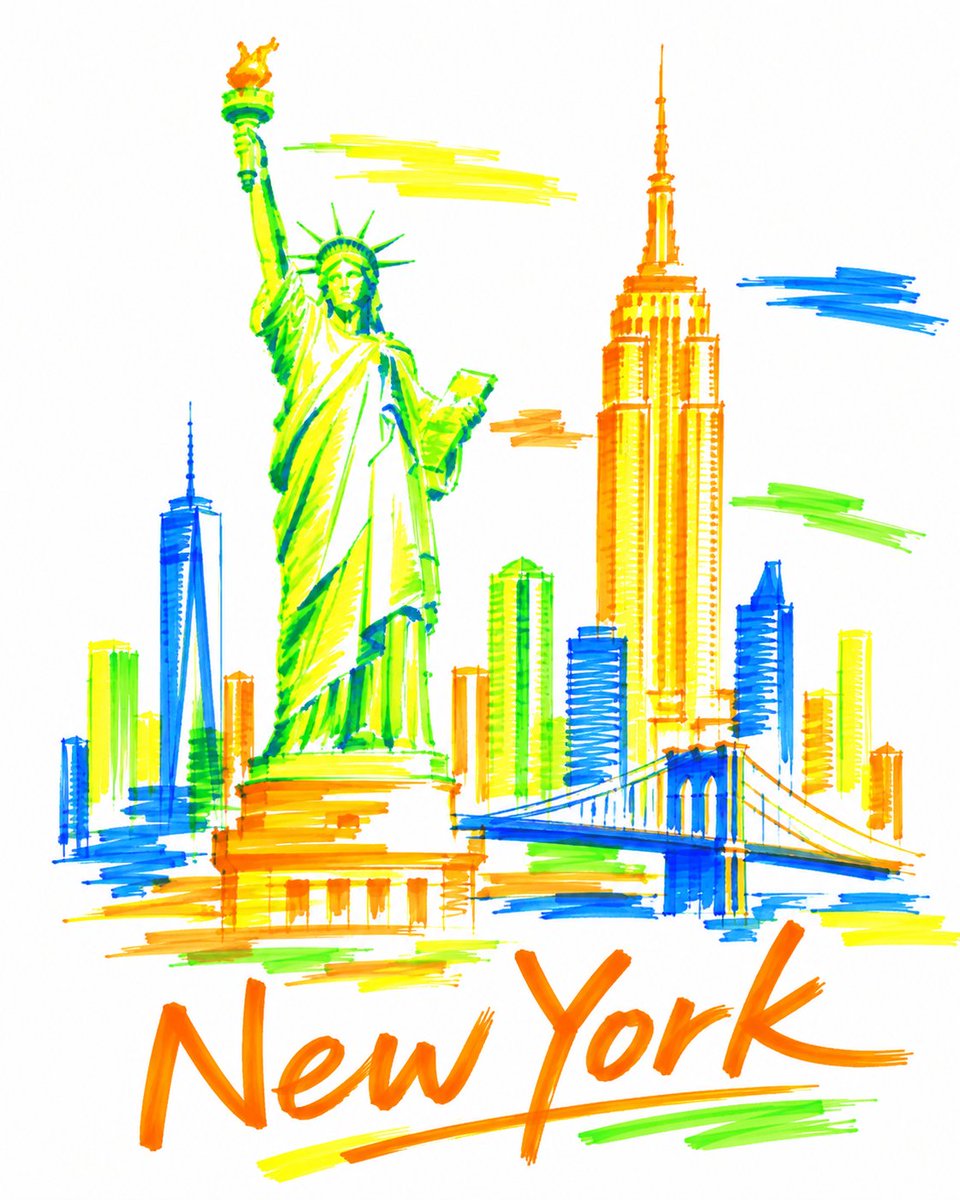 Fluorescent Highlighter Travel Poster