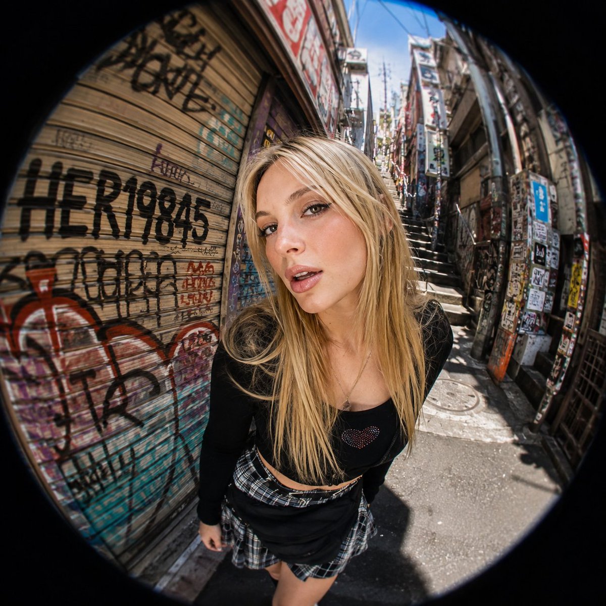 Wide-Angle Fisheye Tokyo Portrait