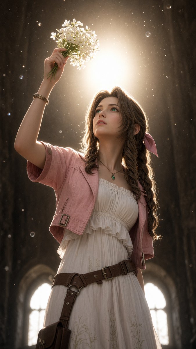 Aerith Cathedral Flower Portrait
