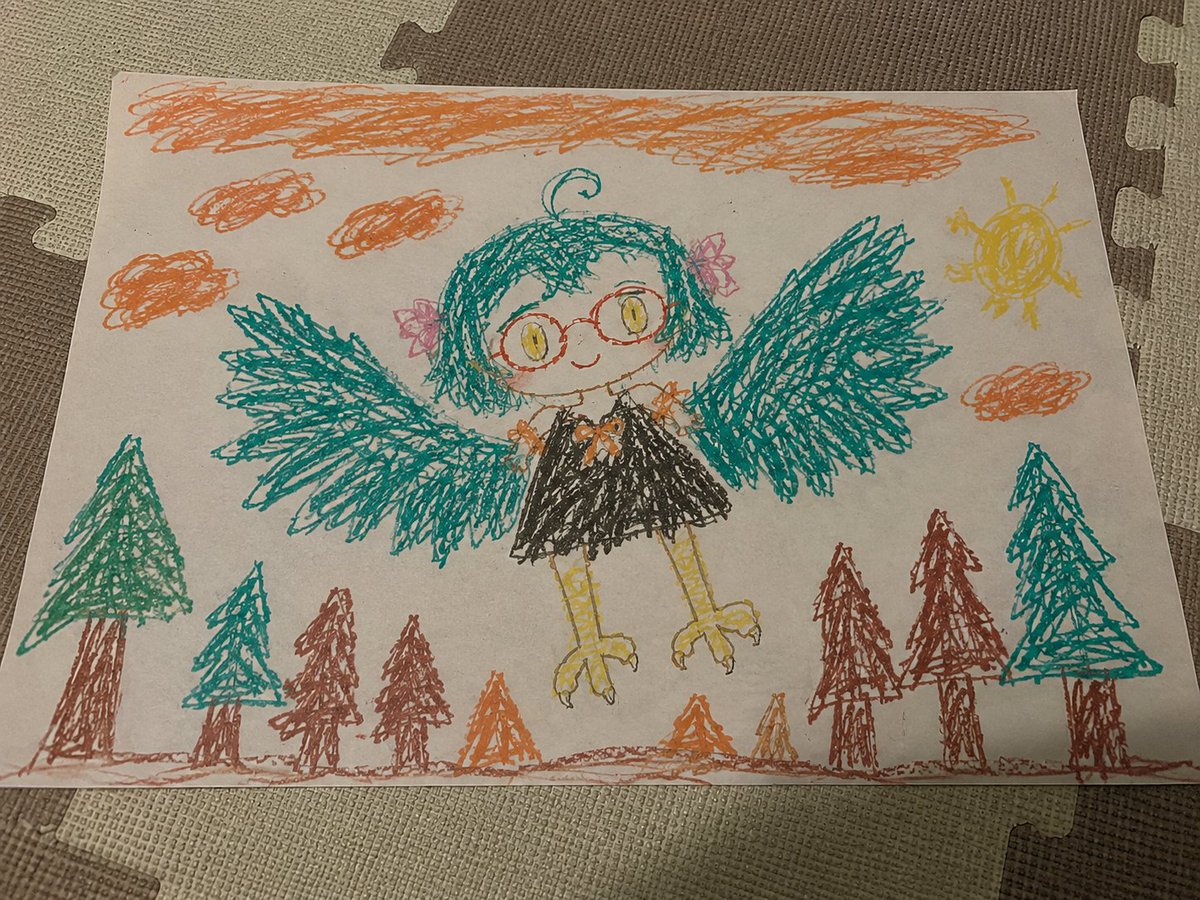 Clean Rephoto of Child Crayon Drawing