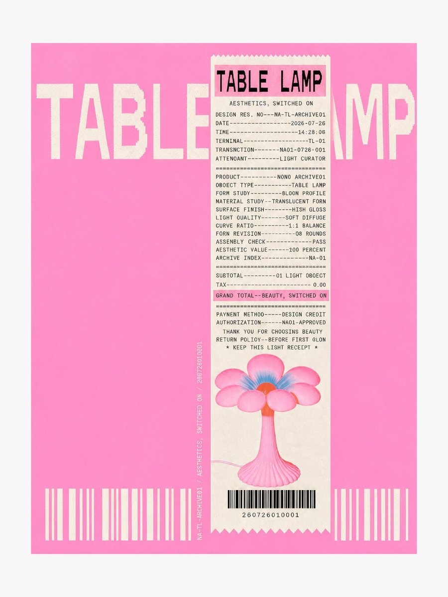 Thermal Receipt Table Lamp Poster