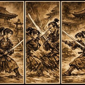 Japanese Samurai Ukiyo-e Triptych — Create a vertical triptych (three tall panels side by side) in a classic {argument name="art style" default="Japanese ukiyo-