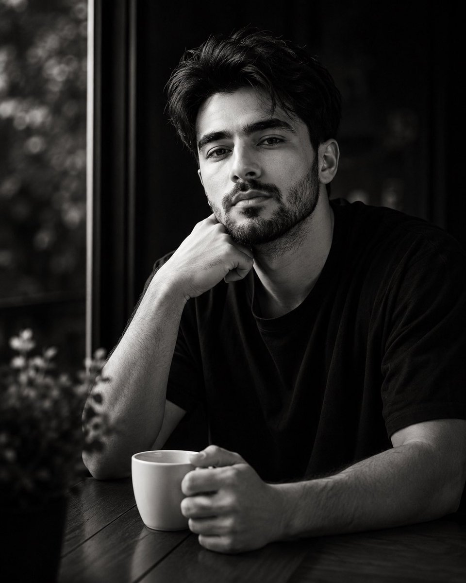 High-Contrast Monochrome Identity Portrait