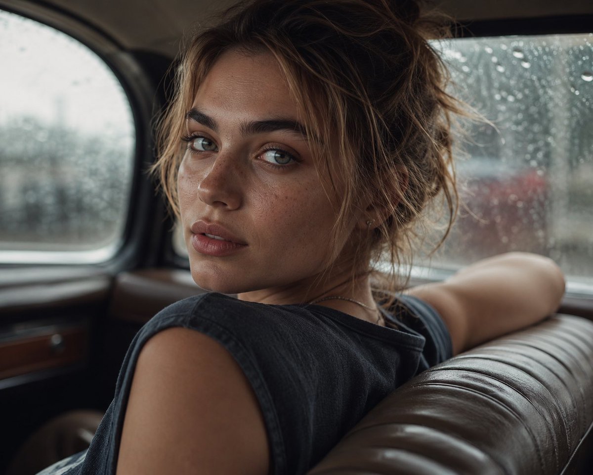Vintage Car Interior Portrait