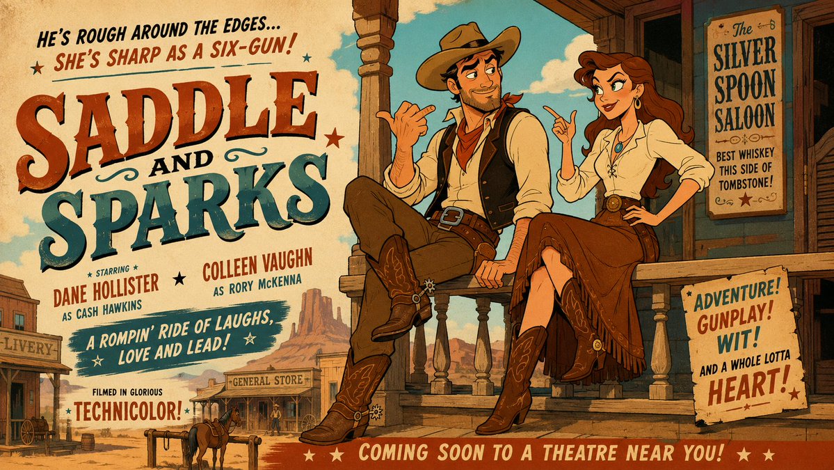 Mid-Century Western Cartoon Banner