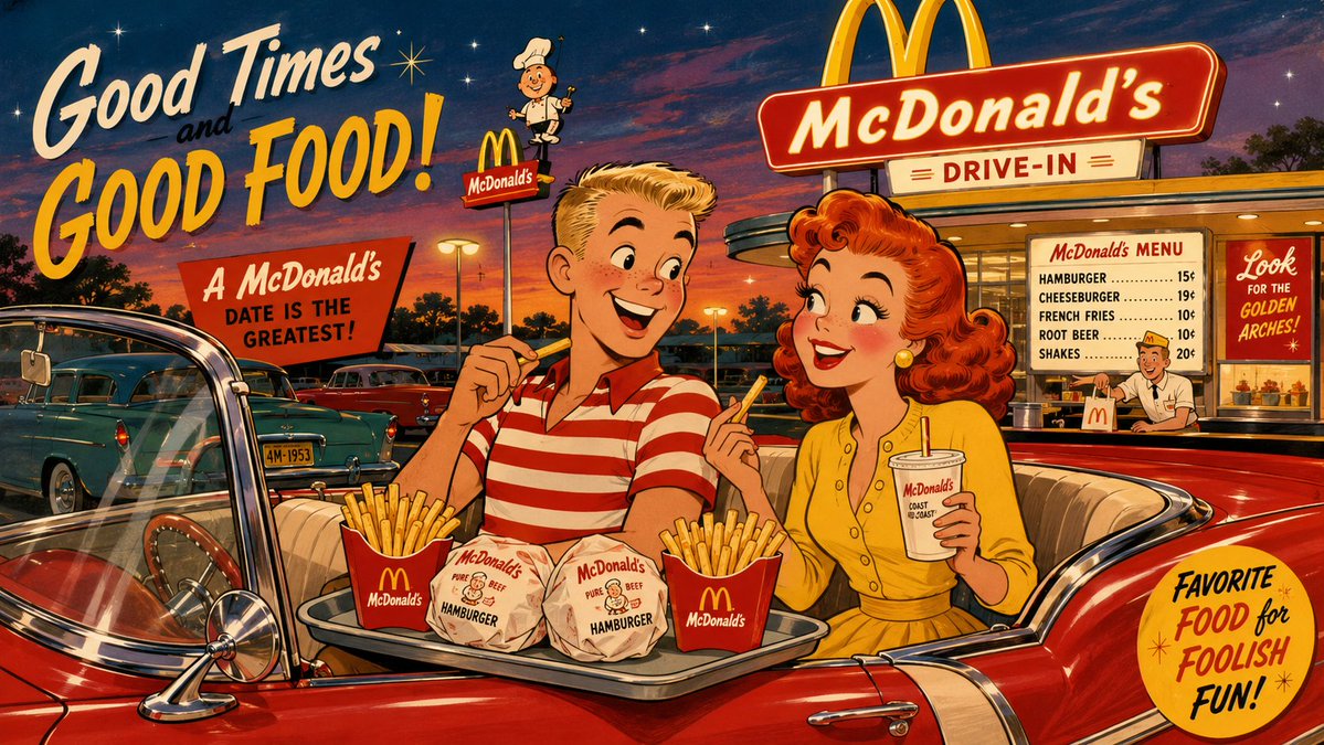 Mid-century McDonald's Drive-In Cartoon