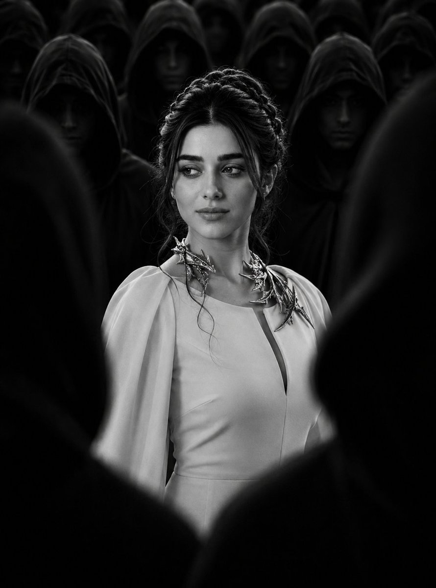 Cinematic Monochrome Fantasy Portrait