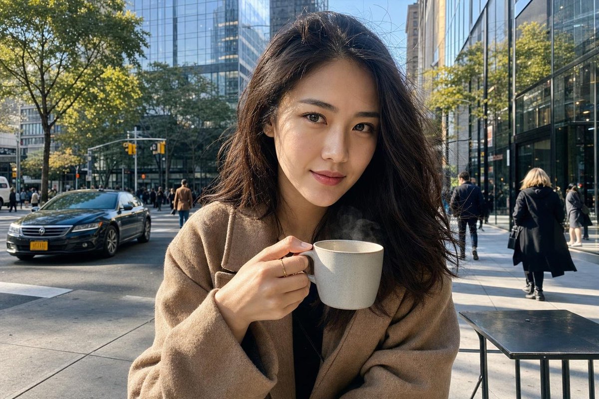 New York Street Coffee Lifestyle Portrait