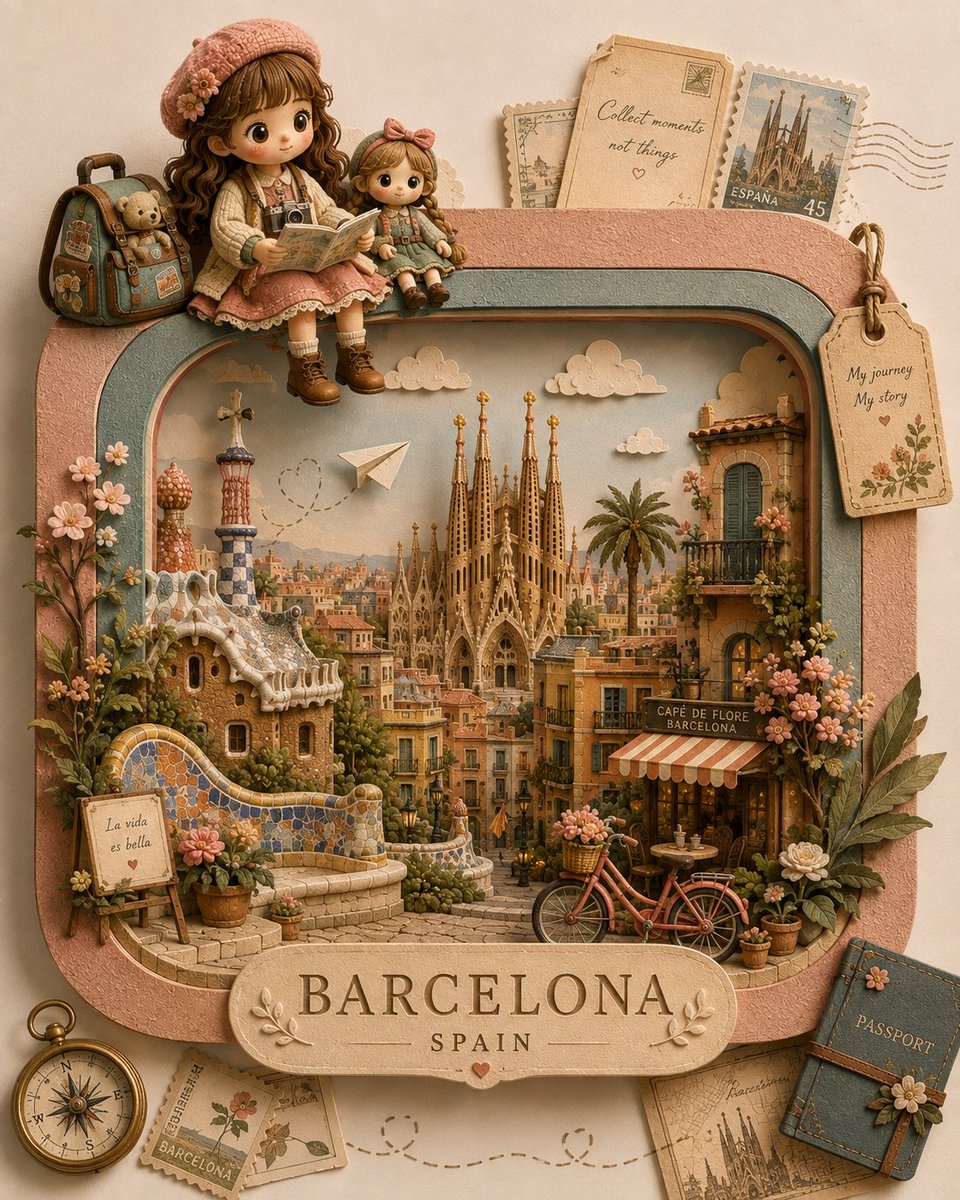 Handcrafted 3D Paper-Craft Travel Diorama