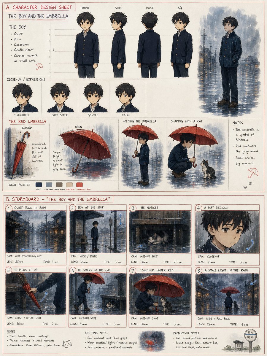 Anime Development and Storyboard Sheet