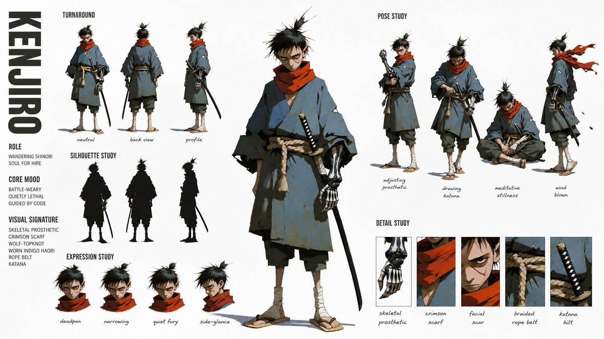 High-Fashion Character Concept Art Sheet