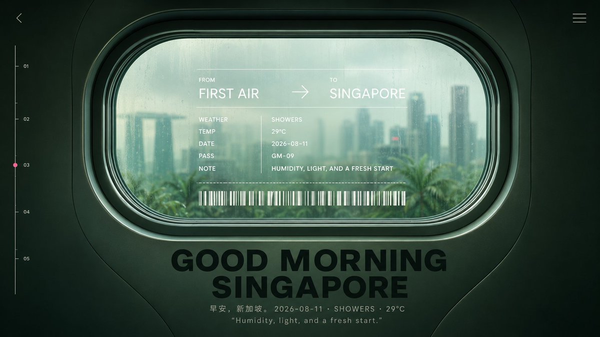 Good Morning Singapore Window Poster