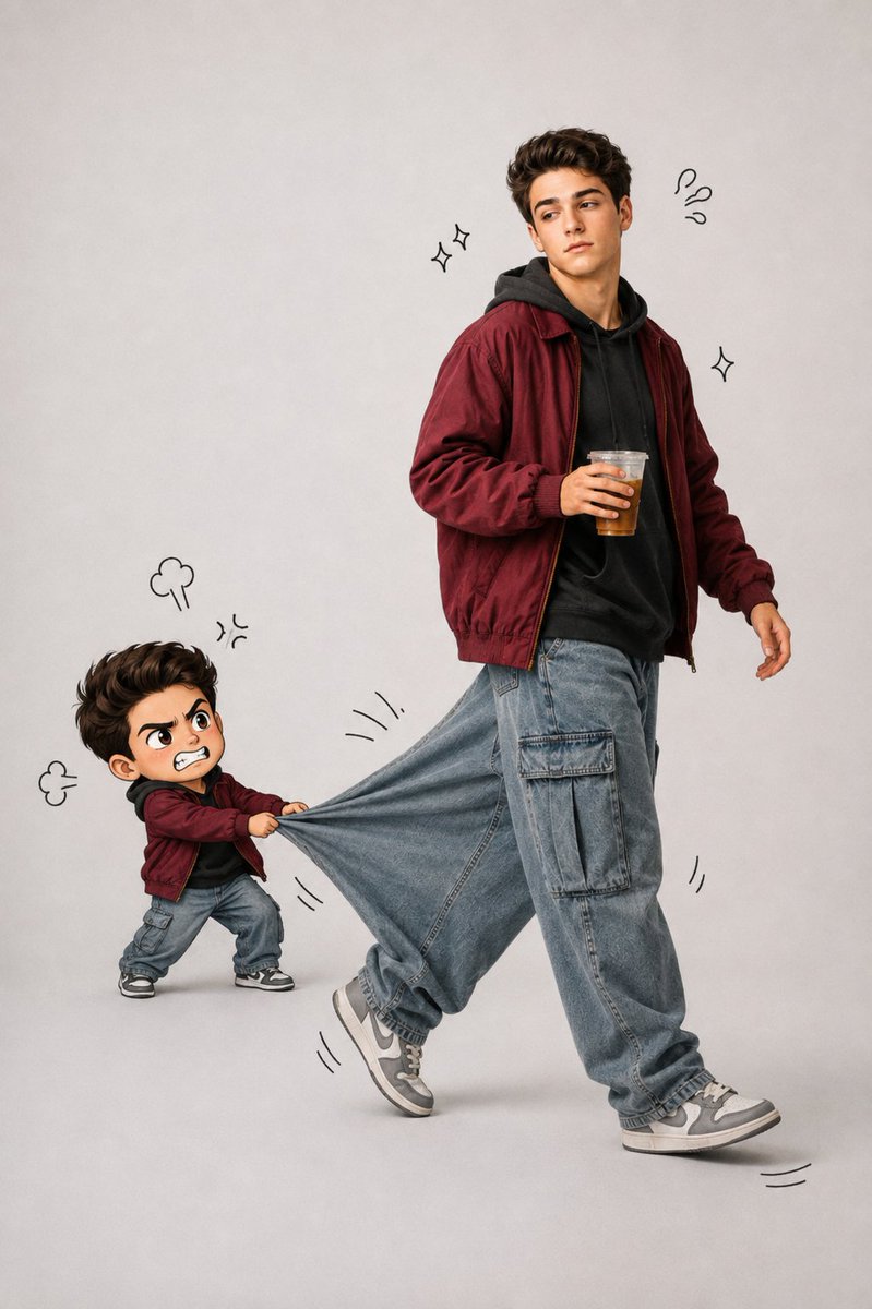 Teen With Chibi Pant-Leg Tug