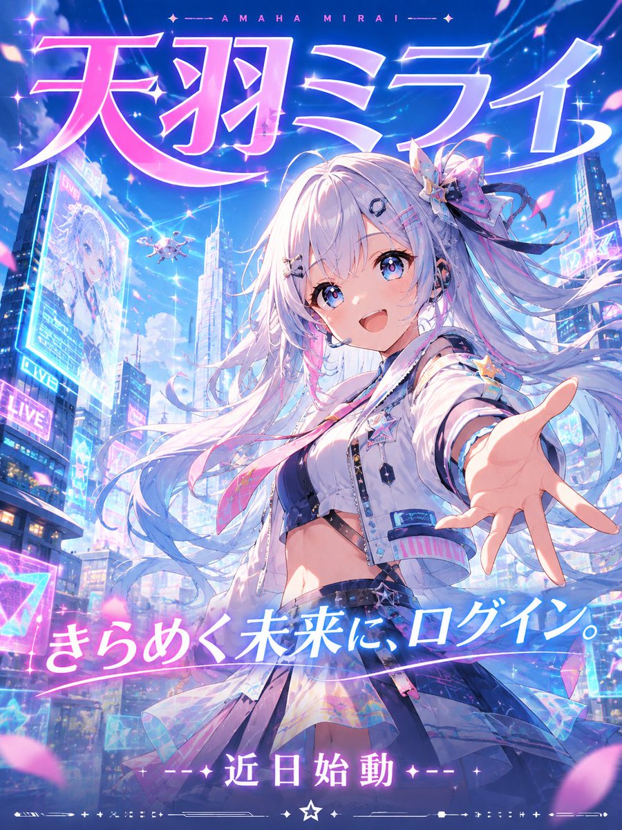 Futuristic VTuber Debut Poster