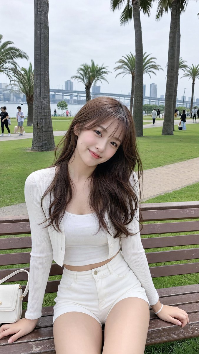 Serene Park Portrait of Asian Woman