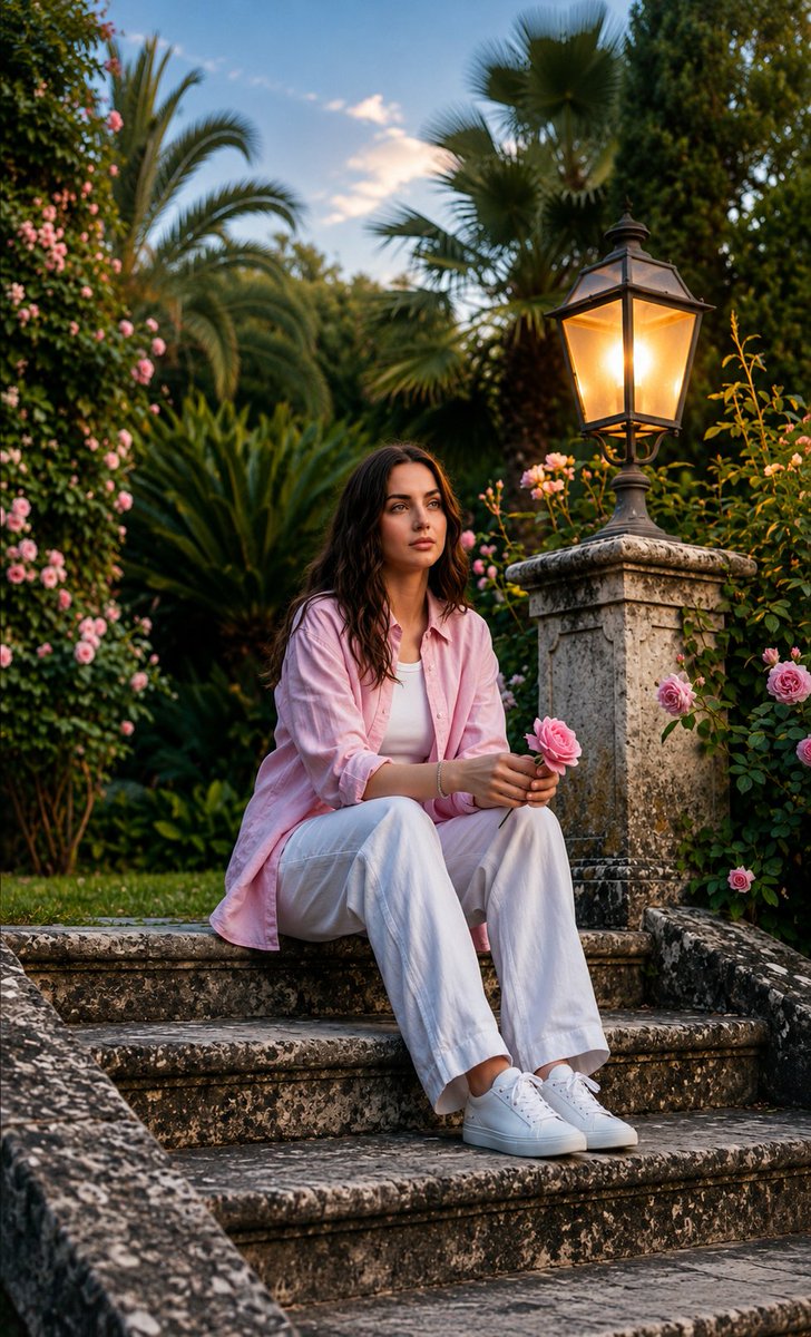 Lush Garden Lantern Portrait