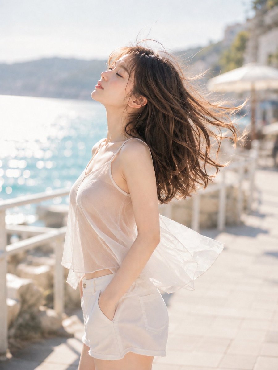 Breezy Seaside Profile Portrait