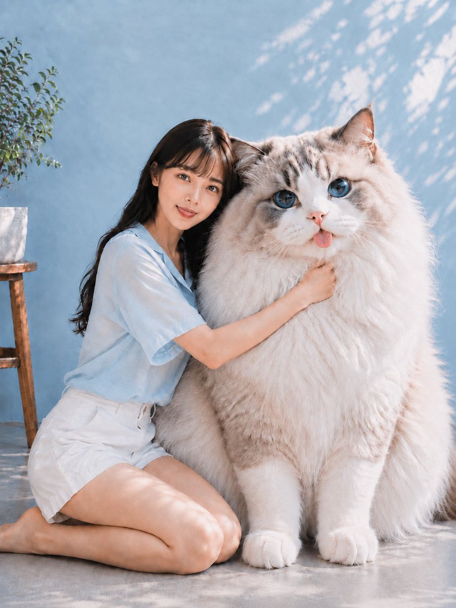 Giant Blue-Eyed Cat Fantasy